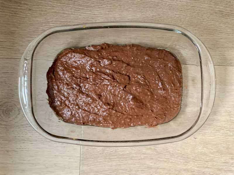 Brownie van zoete aardappel beslag