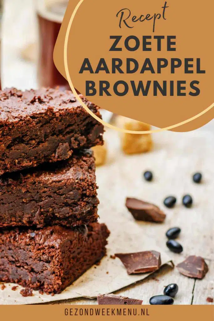 Deze heerlijk smeuïge zoete aardappel brownies maak je zonder suiker en boter. Lekker en gezond als tussendoortje voor de echte chocoholics. #brownie #bakken