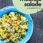 Deze gezonde maaltijdsalade met gerookte kip, mango en geitenkaas staat binnen 20 minuten op tafel, is superlekker en makkelijk om te maken | maaltijdsalade | gezonde salade | pastasalade | maaltijdsalade gezond kip