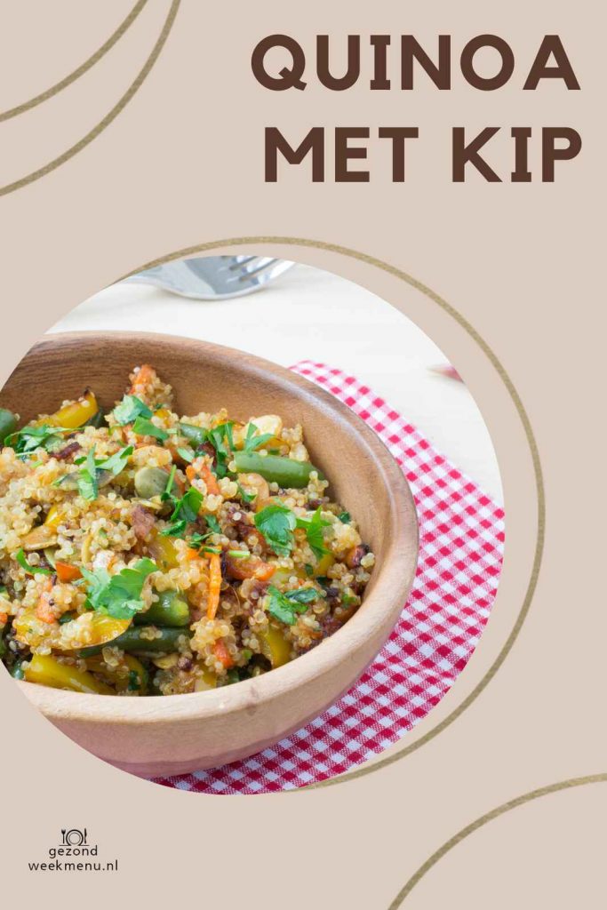 Gezond recept voor quinoa met kip en groenten. Dit quinoa recept is lekker, makkelijk en snel (staat binnen 20 minuten op tafel.