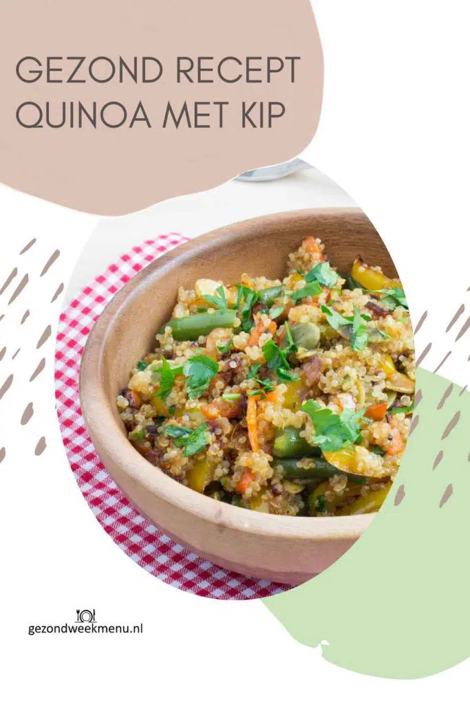 Gezond recept voor quinoa met kip en groenten. Dit quinoa recept is lekker, makkelijk en snel (staat binnen 20 minuten op tafel.